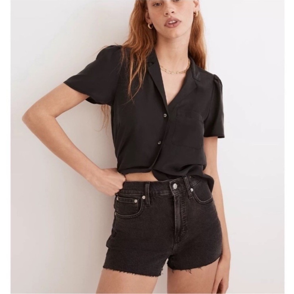 Madewell Women's Size 32 The Perfect Vintage Jean Shorts Black Lunar‎ Wash ND670